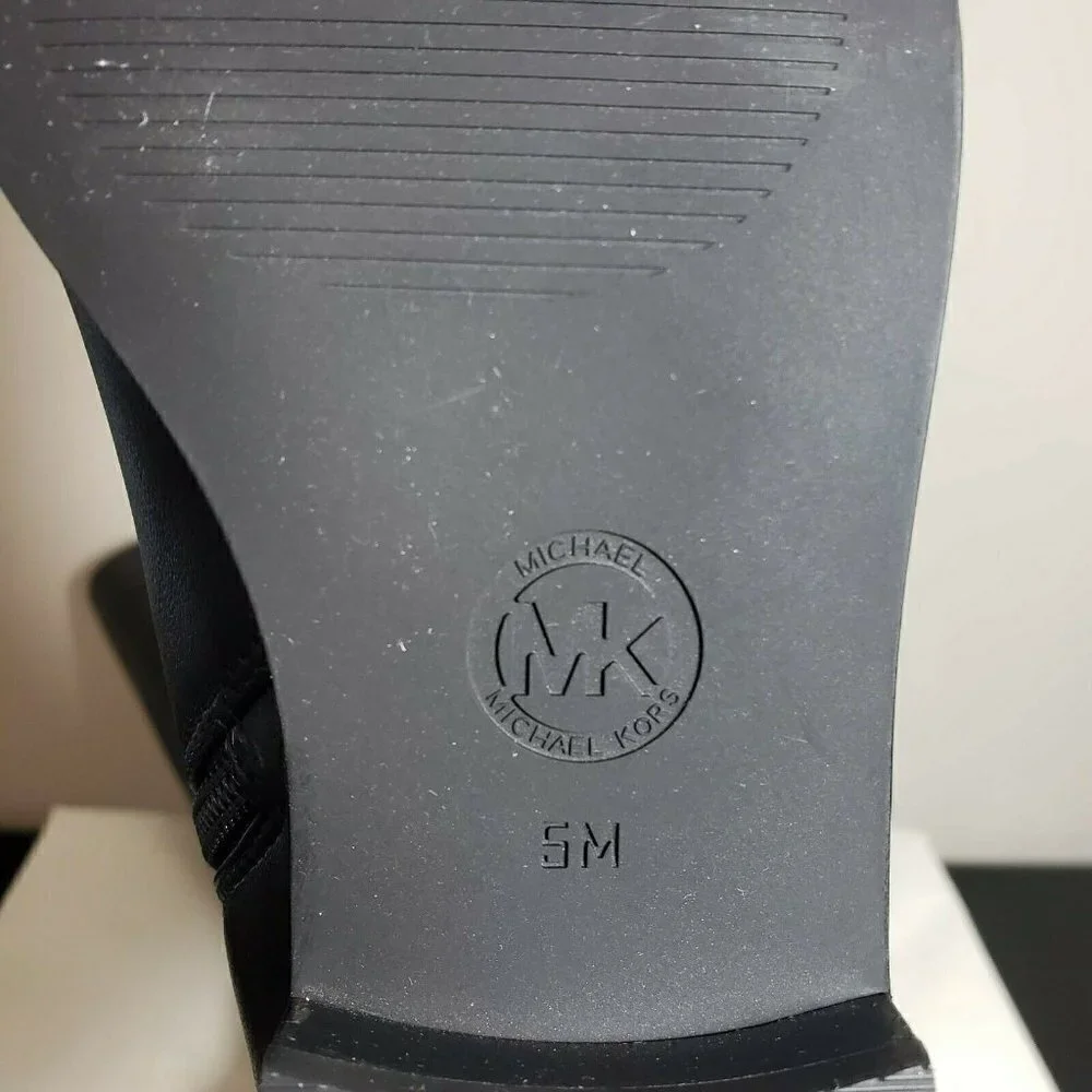 MICHAEL Michael Kors Womens Black Bromley Leather Knee High Riding Boots Size 5M